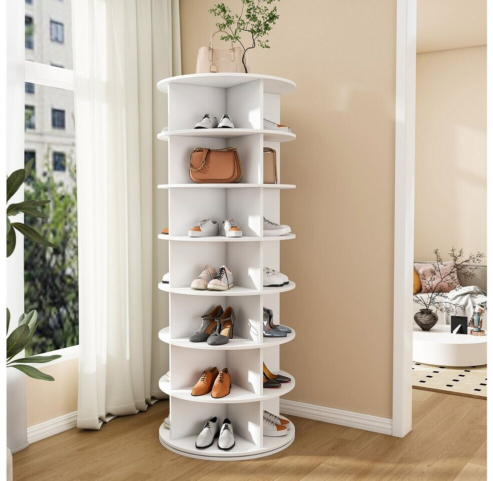 REDOM Schuhregal 360° drehbar, 7 Ebenen, weiß, 60x60x161cm ab 105,99 € (Oktober 2026)