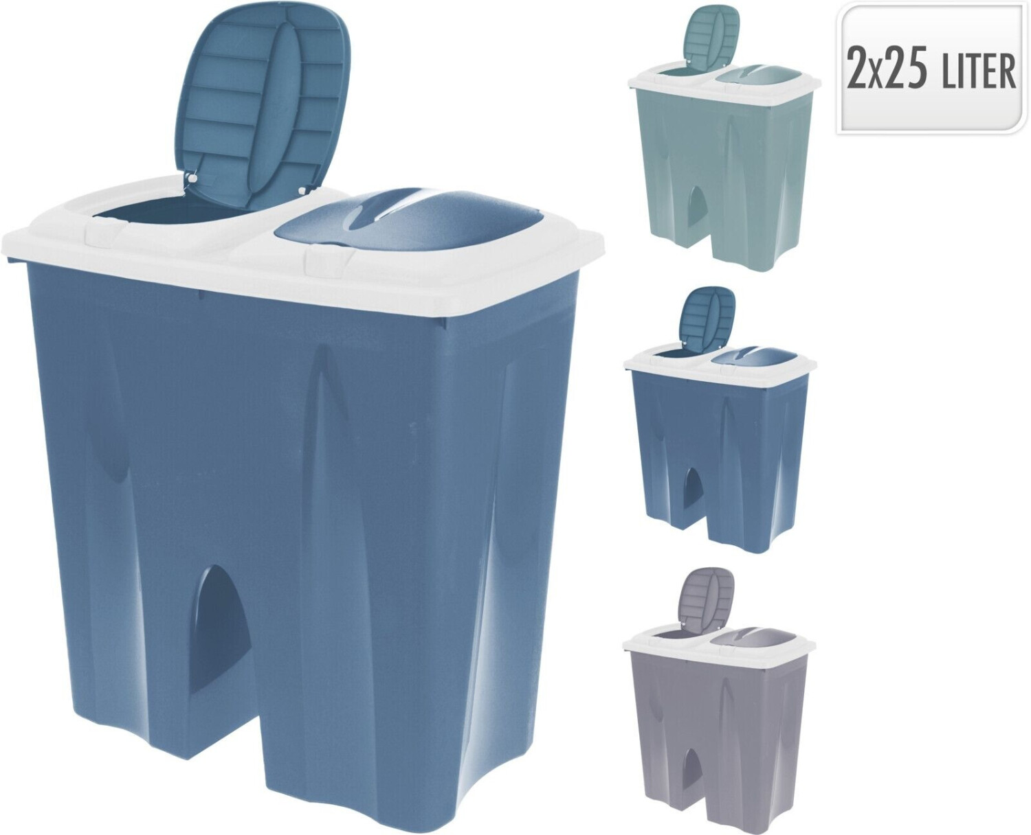 Koopman Doppel-Mülleimer Recycling 2x25L weiß/blau Polypropylen (214.629) ab 19,90 € (Oktober 2026)
