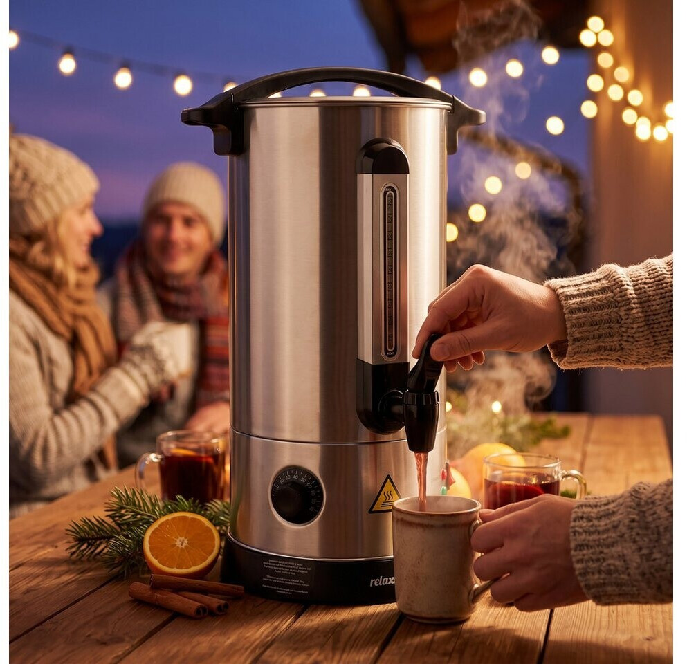 Relaxdays Glühweinkocher 10l, 30–110°C, Edelstahl, mit Zapfhahn (10054270_671) ab 71,99 € (Oktober 2026)