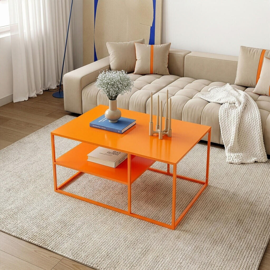 en.casa Couchtisch 'Solund' Stahl, orange, 90x60x45cm ab 77,99 € (Oktober 2026)
