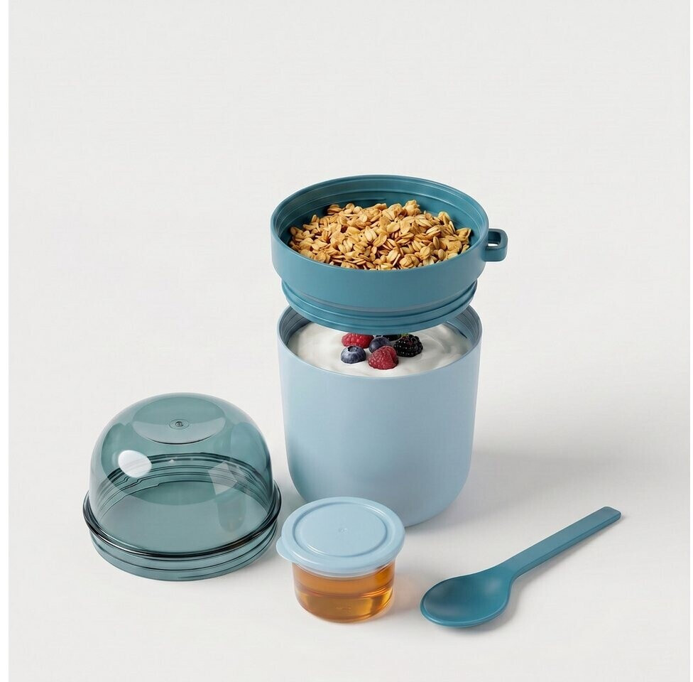Relaxdays Müslibecher to go, 4er Set, 3 Fächer, 400 & 280ml, blau ab 17,27 € (Oktober 2026)