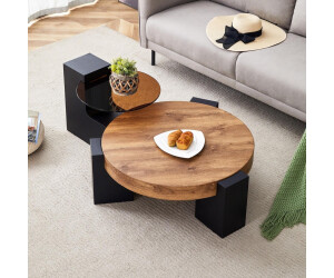 Stilvora Couchtisch 2er-Set, rund, Holzmaserung, L-Form (61x30x61cm) ab 249,99 € (Oktober 2026)