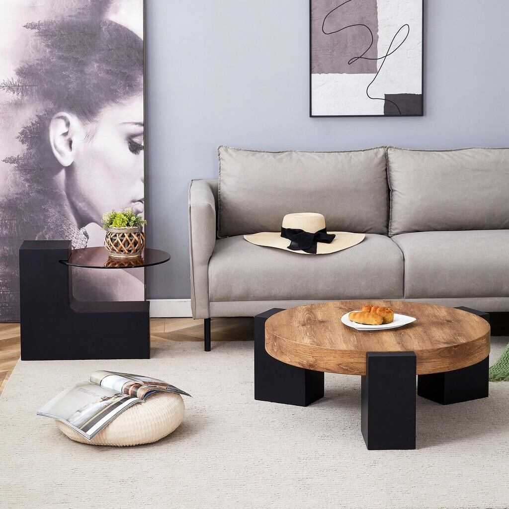 Stilvora Couchtisch 2er-Set, rund, Holzmaserung, L-Form (61x30x61cm) ab 249,99 € (Oktober 2026)