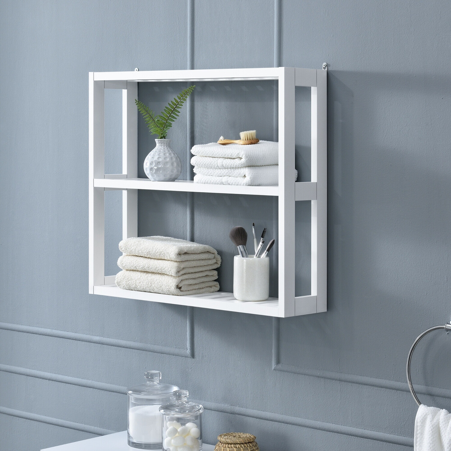 en.casa Waterford Wandregal Badezimmer 3 Ablagen, weiß, 54x60x15cm (57498340) ab 42,99 € (Oktober 2026)