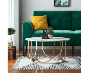 Otto Home Gwyneth Couchtisch rund, Marmoroptik, Metallgestell Messing, 80x41cm ab 128,25 € (Oktober 2026)
