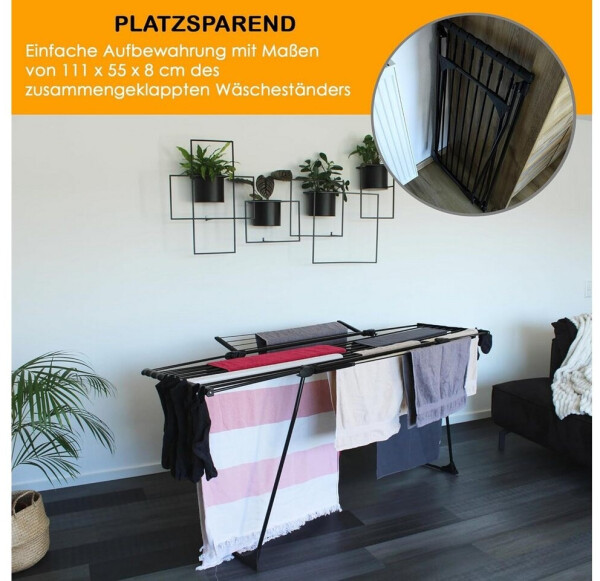 Yoursol Florenz Ultra Wäscheständer ausziehbar, schwarz, 28m (YOURSOL_11017), Bild 5