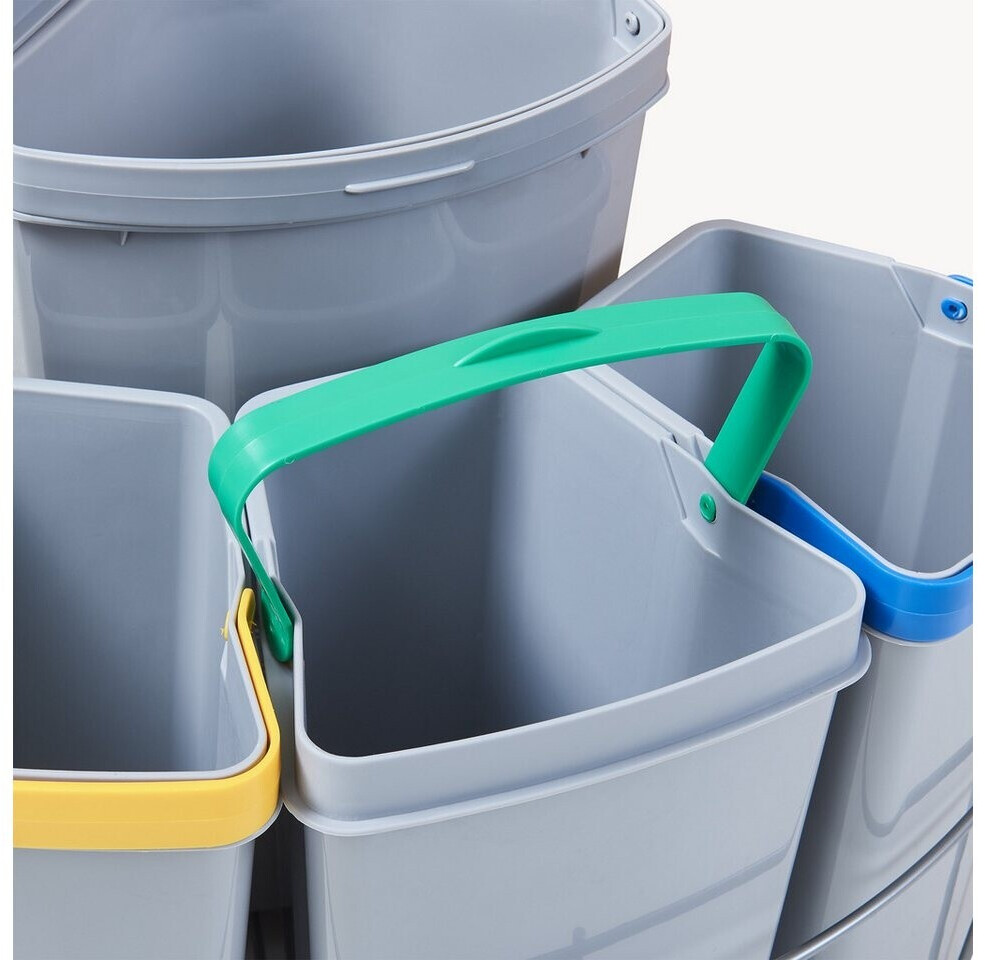 en.casa Kollby Einbau-Mülleimer schwenkbar, grau, 3x6L+1x12L, Kunststoff ab 82,99 € (Oktober 2026)