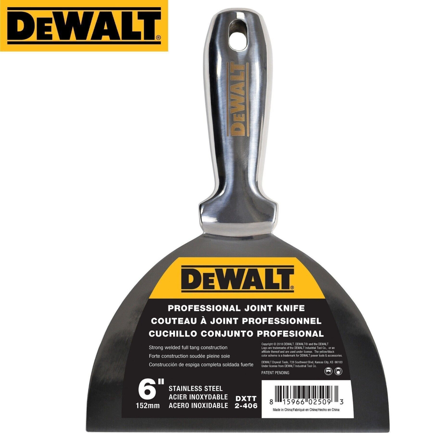DEWALT Profi Spachtel Trockenbau Edelstahl Soft Grip 25-254mm Malerspachtel kaufen bei