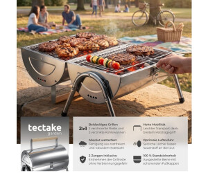 TecTake Holzkohlegrill Edelstahl Doppelgrillfläche 34x45cm (406669) ab 32,38 € (Oktober 2026)