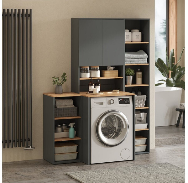VICCO Viktor Waschmaschinenschrank anthrazit/goldkraft Eiche, 68x100,4cm (55160), Bild 6