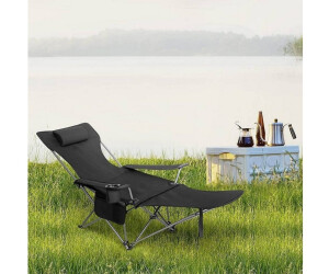 Woltu Campingstuhl klappbar mit Armlehne, Fußstütze & Getränkehalter, Oxford, schwarz, 2er-Set (#2722) ab 79,99 € (Oktober 2026)