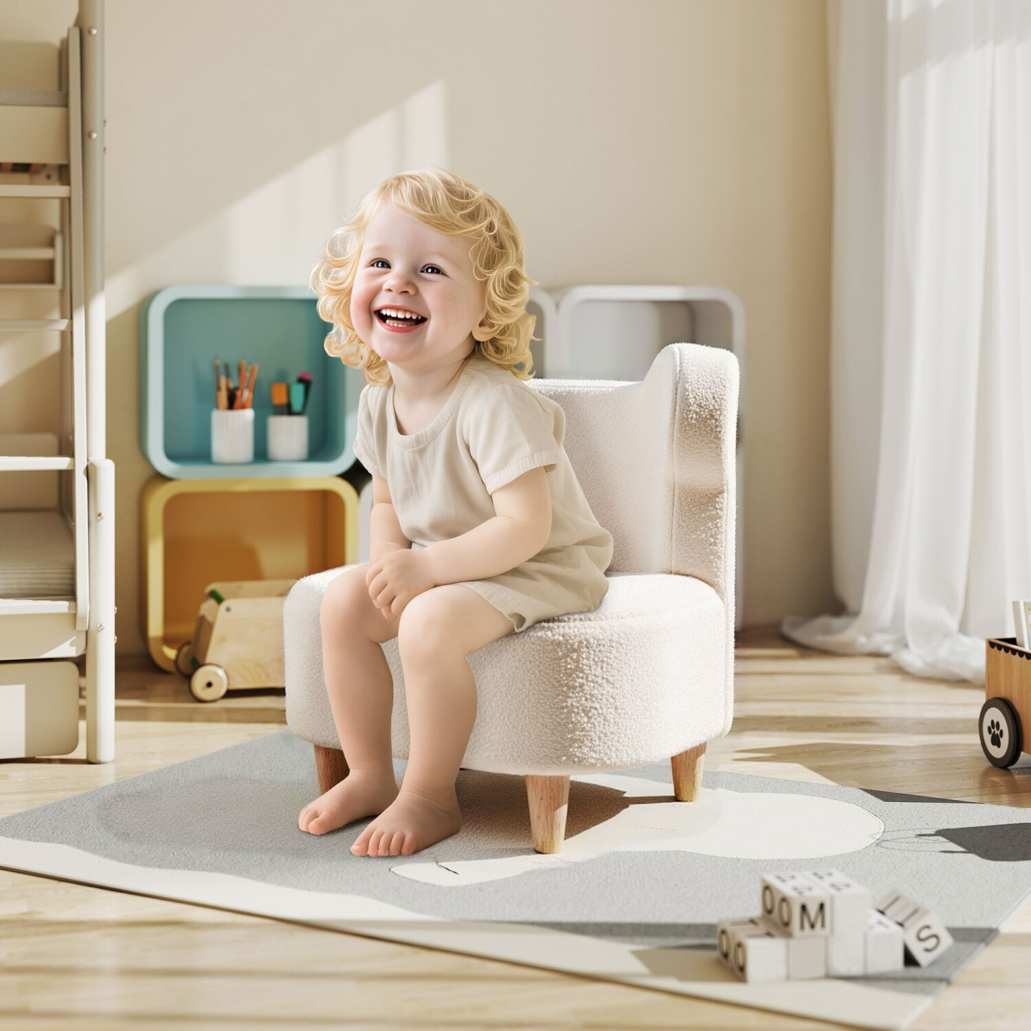 AIYAPLAY Kindersessel Bärenform Teddyfleece-Optik, beige (310-087V00BG) ab 60,90 € (Oktober 2026)