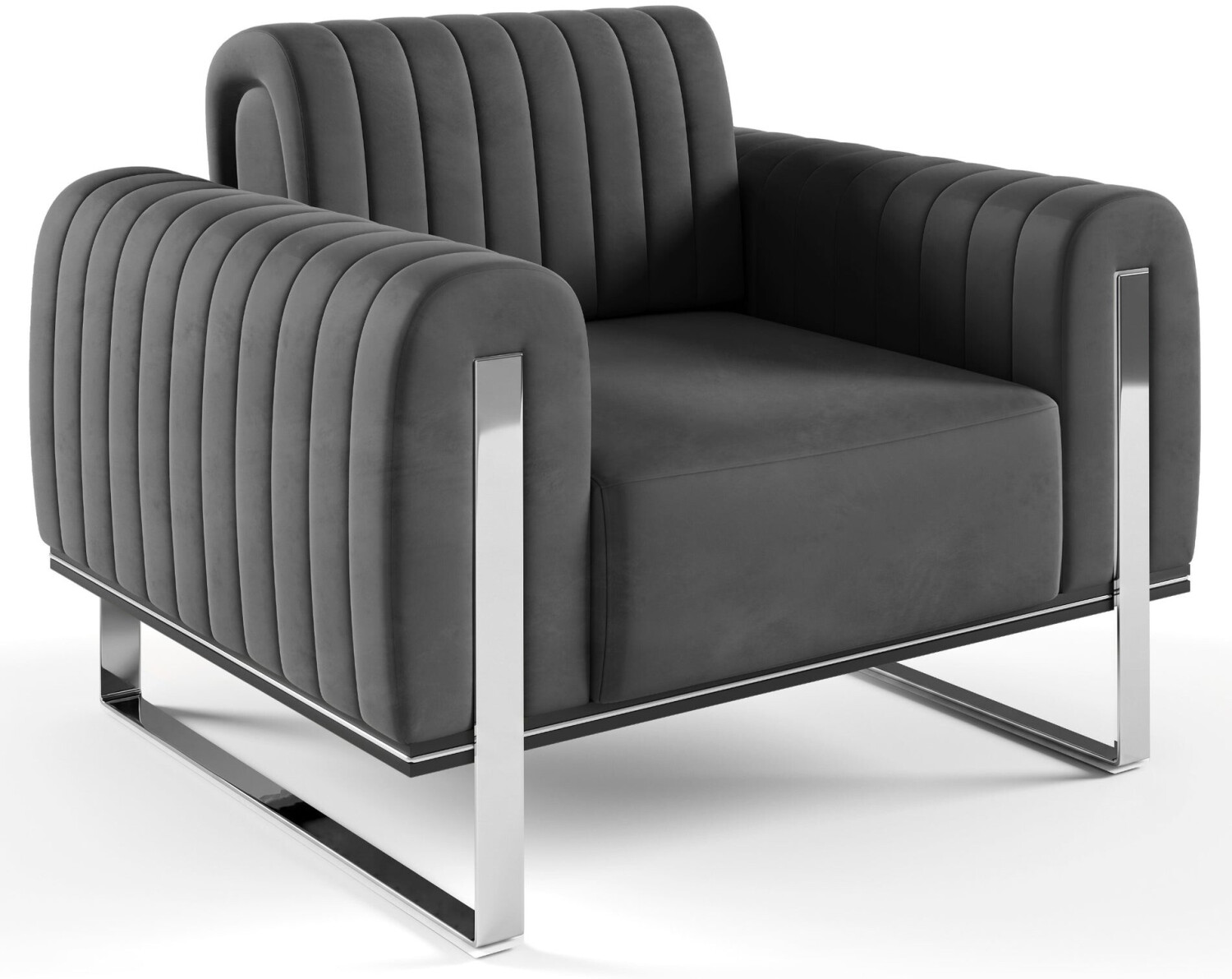 Selsey Parissa Sessel Samt, dunkelgrau, verchromte Füße ab 871,99 € (Oktober 2026)