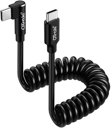 OTraki USB-C 2.0 Spiralkabel gewinkelt 0,8m