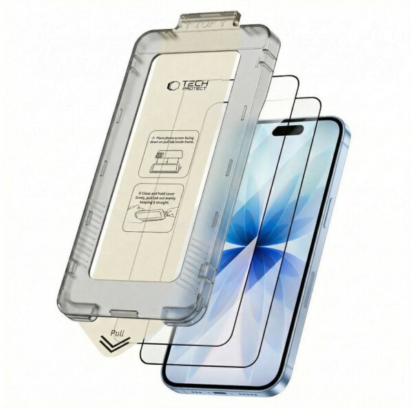 Tech-Protect Quick Set+ Panzerglas für iPhone 17, schwarz, 2er-Pack