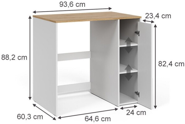 VICCO Viktor Waschmaschinenschrank weiß/Artisan, 93,6x88,2cm (57506), Bild 3