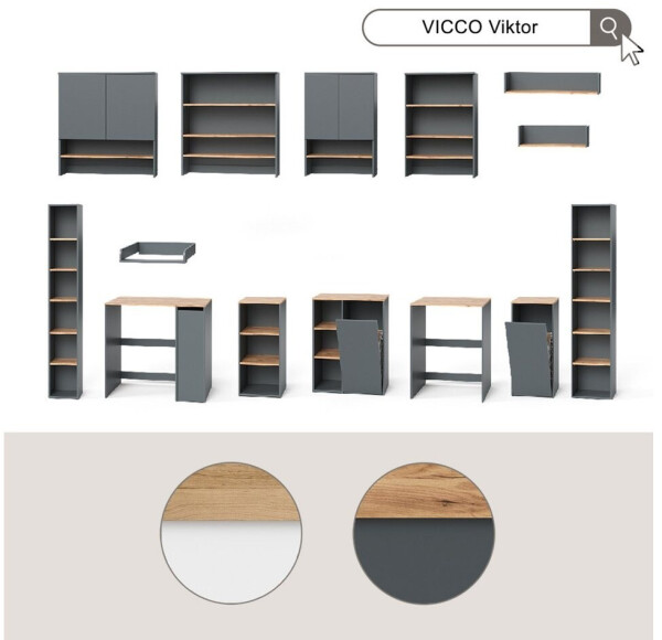 VICCO Viktor Waschmaschinenschrank weiß/Artisan, 93,6x88,2cm (57506), Bild 7