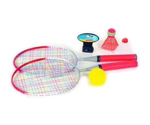 Mini Badminton/Federballset 2Schläger und Federball von Alert Neu OVP 