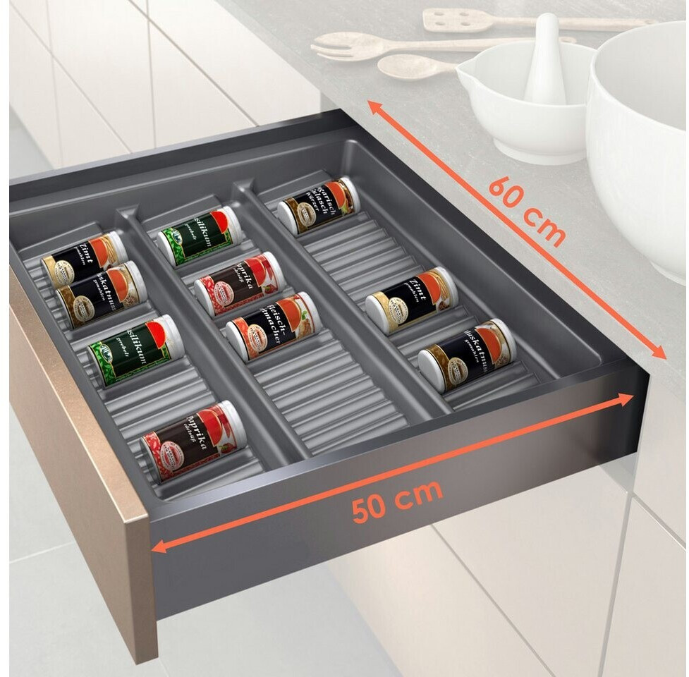 Spetebo Schubladeneinsatz für Gewürze, Kunststoff, schiefergrau, 60x50cm (503280) ab 19,95 € (Oktober 2026)