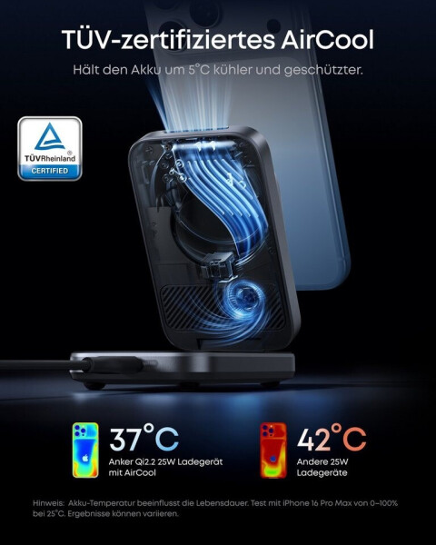 Anker Prime Kabellose Ladestation (3-in-1, MagGo, AirCool, Faltbar), Bild 3