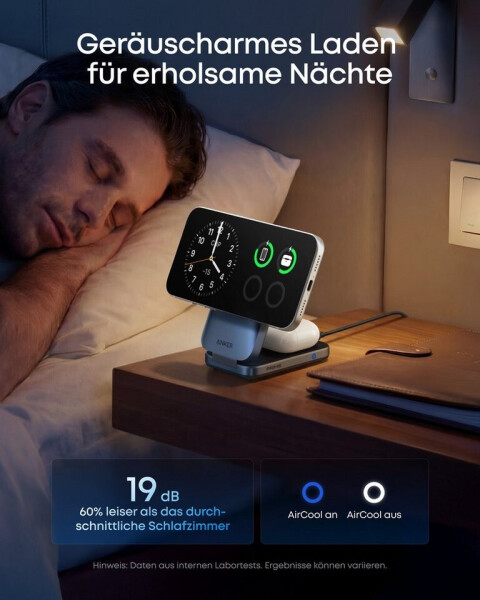 Anker Prime Kabellose Ladestation (3-in-1, MagGo, AirCool, Faltbar), Bild 6