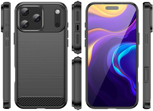 Hurtel Hülle Carbon für Apple iPhone 17 Pro Max Schwarz, Bild 2