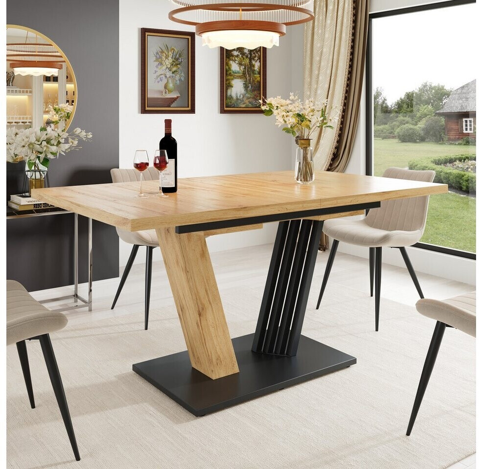 OKWISH Ausziehtisch Holzoptik MDF 120-160x80cm, natur (120x80) ab 216,99 € (Oktober 2026)