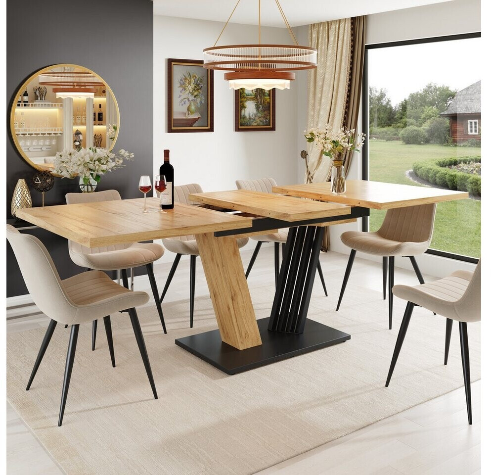 OKWISH Ausziehtisch Holzoptik MDF 120-160x80cm, natur (120x80) ab 199,99 € (Oktober 2026)