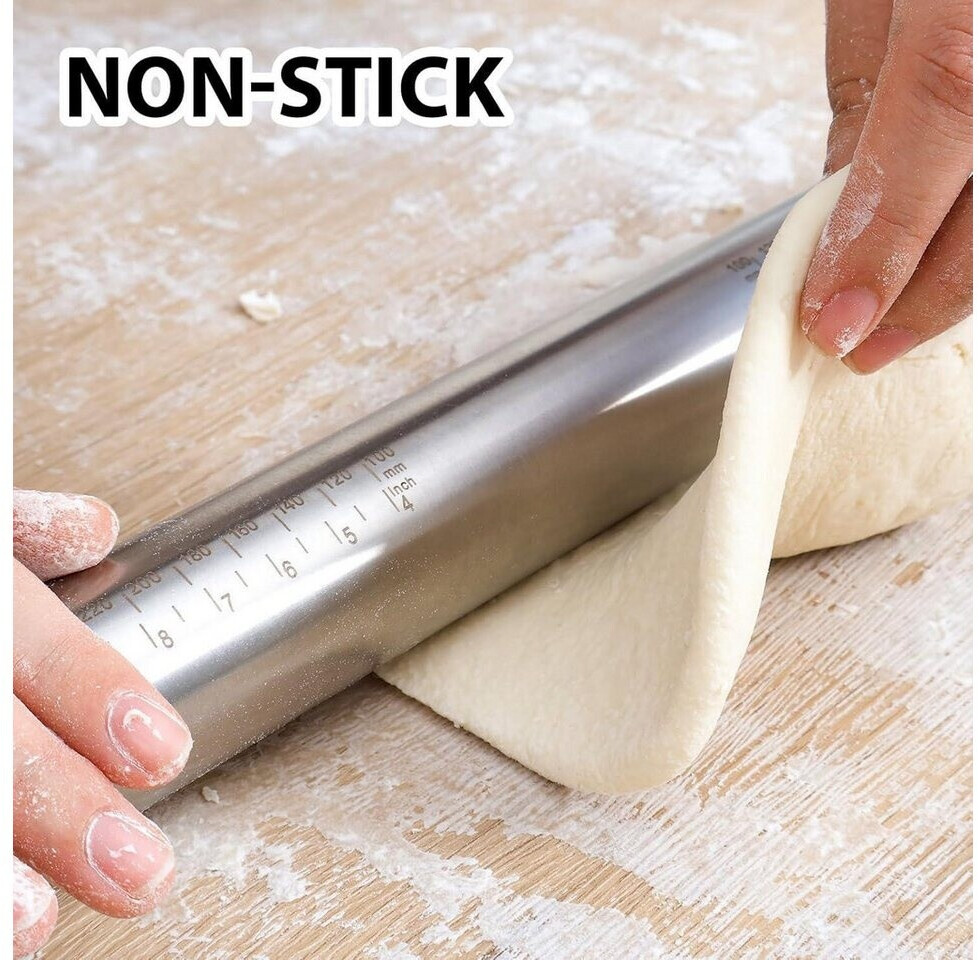 Super Kitchen Teigroller Edelstahl mit Silikonringen, 5 Größen, 45cm ab 48,99 € (Oktober 2026)