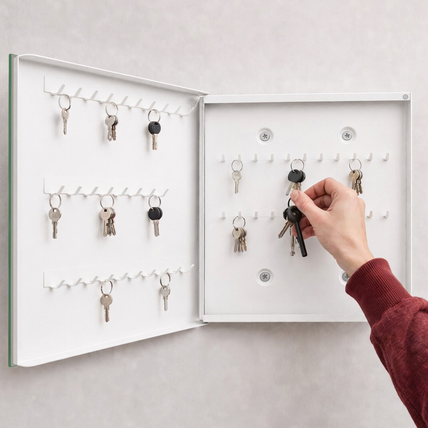 Tulup Schlüsselkasten Metall 30x30cm weiß, Wandmontage (010940900010200019042) ab 59,99 € (Oktober 2026)
