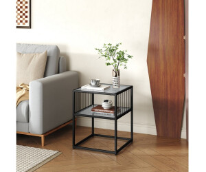 en.casa Tronevn Beistelltisch mit Glasplatte, Metallgestell, 50x40x40cm, schwarz ab 55,99 € (Oktober 2026)
