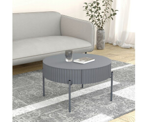 en.casa Rill Couchtisch rund mit Schublade, Metall, grau, 36xø60cm ab 58,99 € (Oktober 2026)