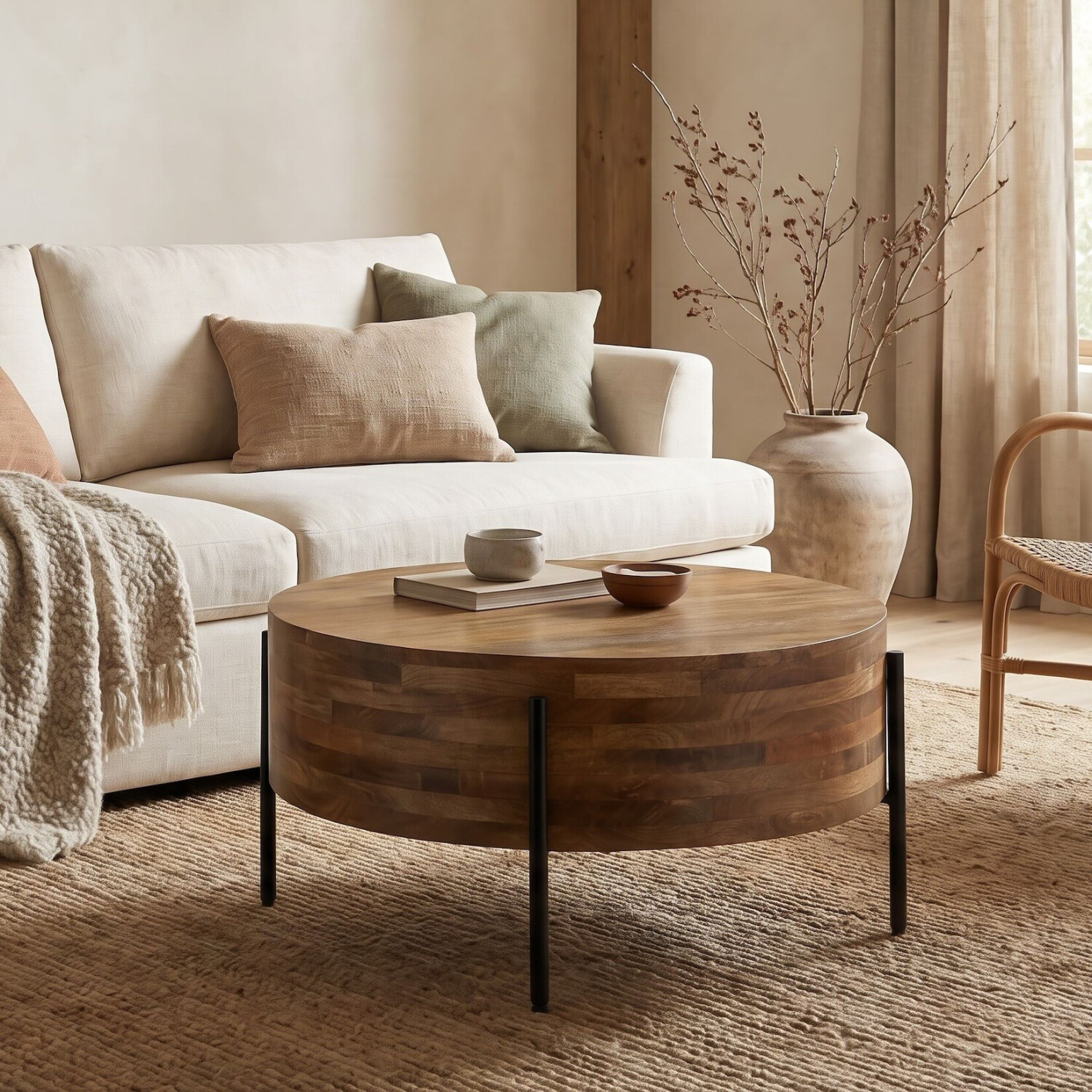 Finebuy Couchtisch rund, Mangoholz, 70cm (FB117907) ab 127,46 € (Oktober 2026)