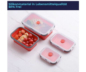 König Design Faltbare Frischhaltedosen aus Silikon, 4-tlg., rot ab 22,49 € (Oktober 2026)