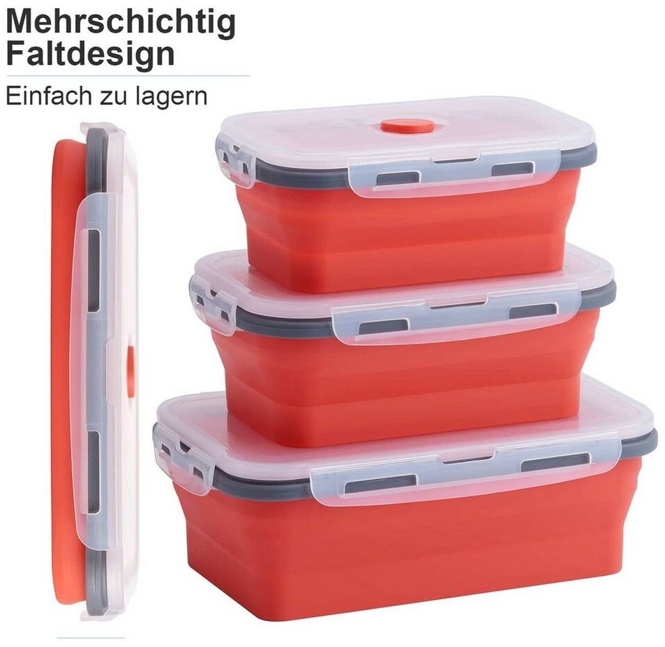 König Design Faltbare Frischhaltedosen aus Silikon, 4-tlg., rot ab 22,49 € (Oktober 2026)