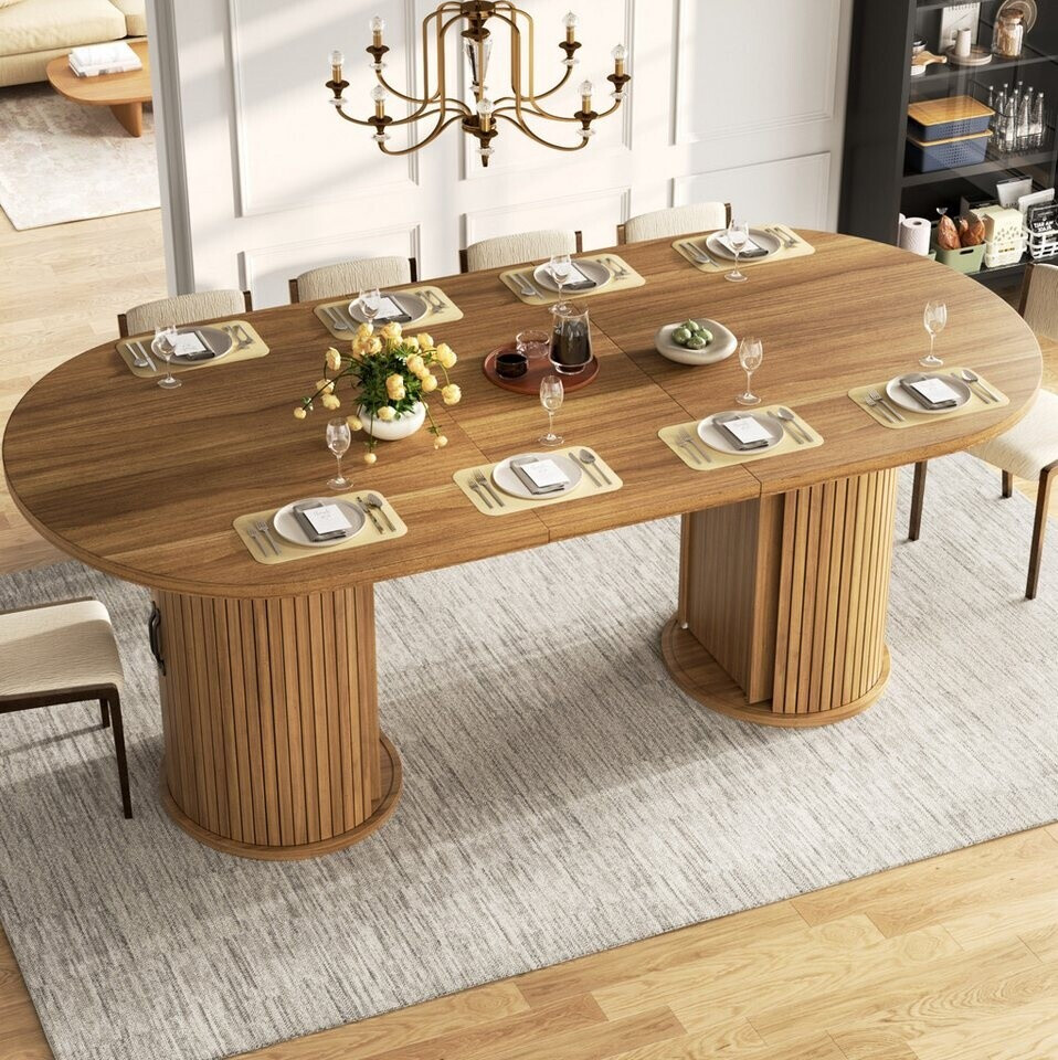 MODFU Ausziehbarer Esstisch 149,8-189,7x80x75cm mit Stauraum, dunkelbraun ab 265,99 € (Oktober 2026)