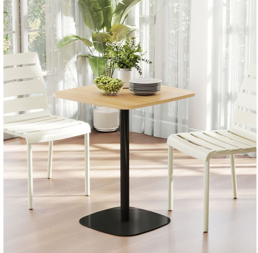 HomCom Esstisch quadratisch 60x60cm, MDF, Stahlgestell, Naturholz ab 74,99 € (Oktober 2026)