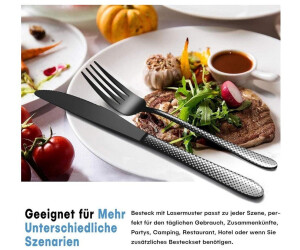 LuxusKollektion Besteck-Set 30-teilig, schwarz, Edelstahl, Laserpunktmuster ab 72,99 € (Oktober 2026)