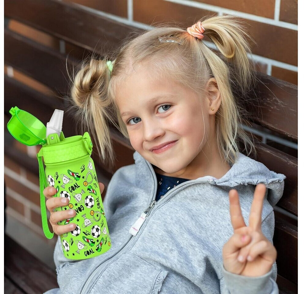 LuxusKollektion Kinder-Trinkflasche mit Strohhalm, Edelstahl, grün, 420ml ab 44,95 € (Oktober 2026)