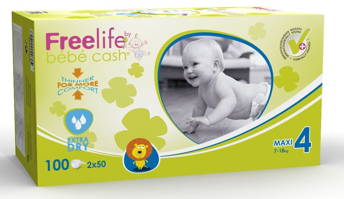 bébé-jou CashFreelife Maxi 7-18 kg Size 4 100 pieces