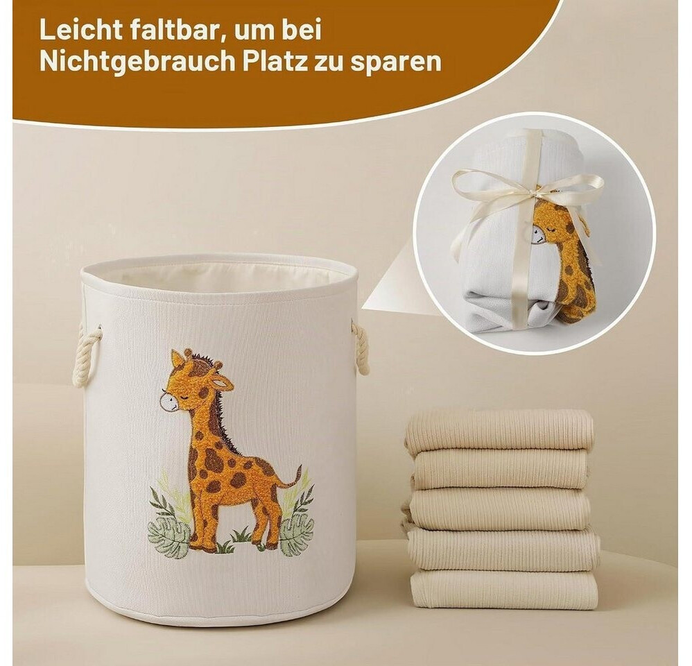 LuxusKollektion Wäschekorb Kinder Giraffe, rund, faltbar, 58L, gelb ab 60,99 € (Oktober 2026)