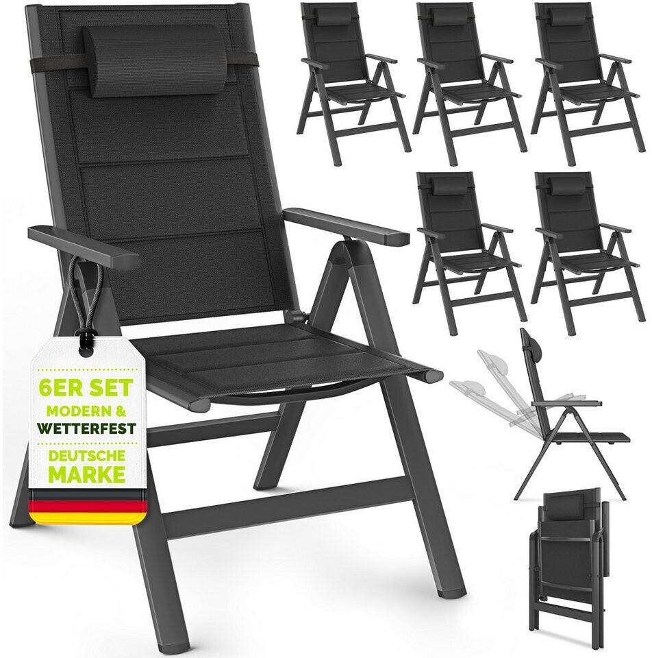 tillvex Hochlehner Klappstuhl mit Polster, anthrazit, Aluminium, 6er-Set (1310-022) ab 408,41 € (Oktober 2026)