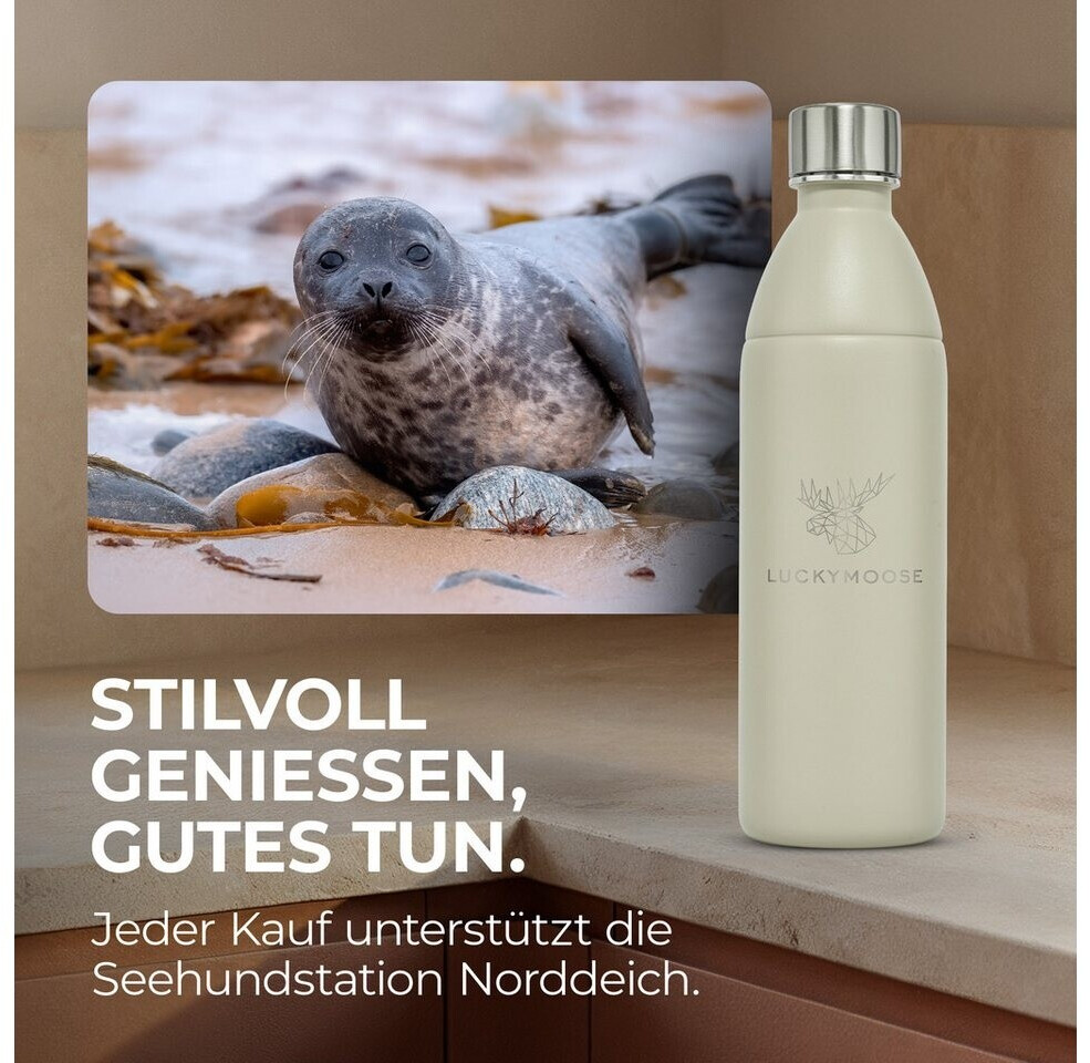 Luckymoose Infinity Edelstahlflasche 1,1L für SodaStream Terra & Duo sand 2er Set ab 42,95 € (Oktober 2026)