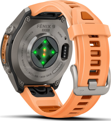 Garmin fenix® 9 Pro 43mm Titan mit Silikon-Armband Shell Pink/Autumn Orange LTE, Bild 3