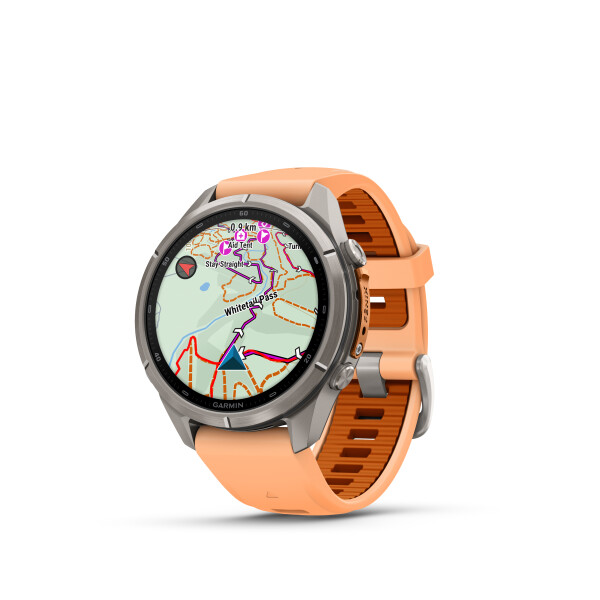 Garmin fenix® 9 Pro 43mm Titan mit Silikon-Armband Shell Pink/Autumn Orange LTE, Bild 8