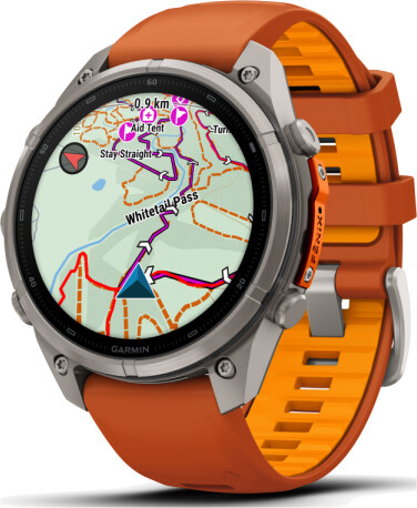 Garmin fenix® 9 Pro 47mm Titan mit Silikon-Armband Autumn Orange/Spark Orange LTE, Bild 4