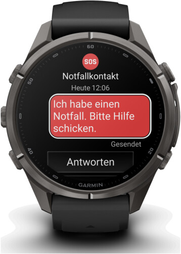 Garmin fenix® 9 Pro 43mm Carbongrau DLC Titan mit Silikon-Armband Schwarz/Kieselgrau LTE, Bild 3