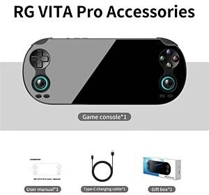 Anbernic RG Vita Pro, Retro Gaming, Schwarz, Bild 3