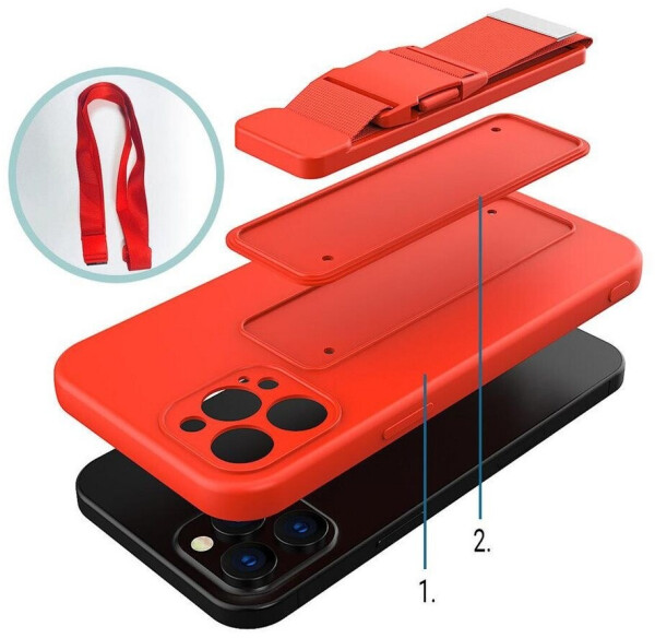 Hurtel Rope Case Gelhülle mit Kette & Trageband für iPhone 13 Pro Max, marineblau, Bild 6
