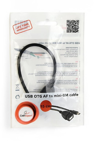 Gembird USB 2.0 OTG-Kabel USB-A Buchse auf Mini-USB-B Stecker, 0.15m (A-OTG-AFBM-002), Bild 3